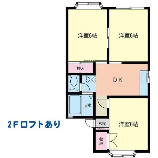 パレットイリヤ(3DK/2階)の間取り写真