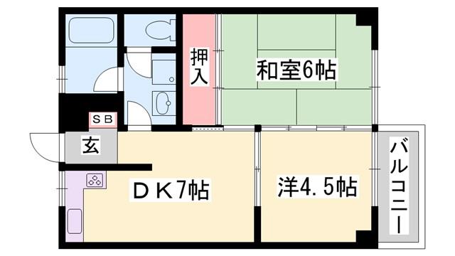 マンション大喜(2DK/3階)の間取り写真