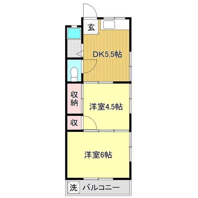 西泉荘(2DK/3階)の間取り写真