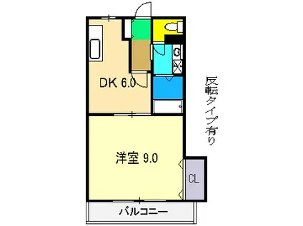 パールハイツ(1DK/3階)の間取り写真