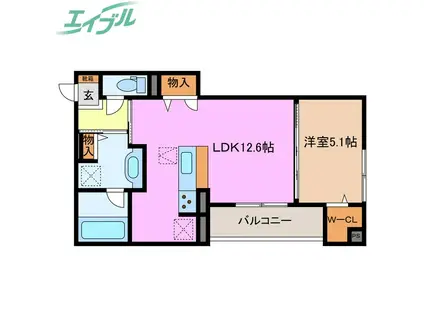 ディーシャンブル 北町(1LDK/1階)の間取り写真