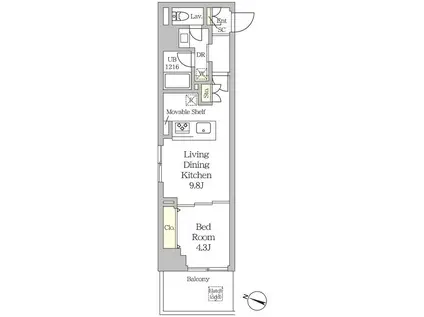 MFPRコート日本橋人形町(1LDK/9階)の間取り写真