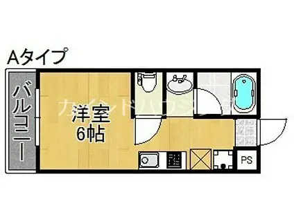 墨江728ハイツ(ワンルーム/3階)の間取り写真