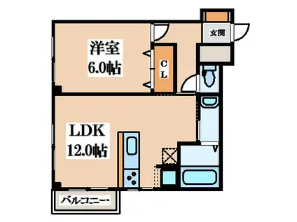 GRACE TACHIBANA(1LDK/2階)の間取り写真