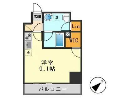 ミライズ新小岩マーロ(ワンルーム/8階)の間取り写真