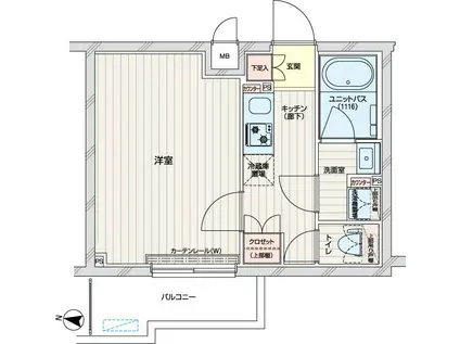 ルーブル練馬赤塚(1K/4階)の間取り写真