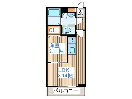 フォリアビレッジ長町南 B(1LDK/3階)の間取り写真