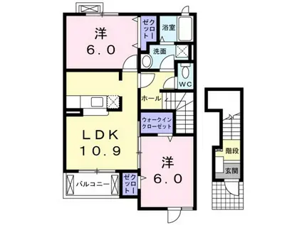 サンリットS・II(2LDK/2階)の間取り写真