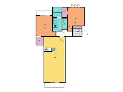 リオリエント大垣西(2LDK/3階)の間取り写真