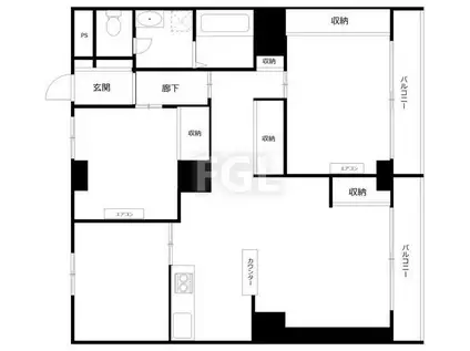 中野ソレイユ(3LDK/11階)の間取り写真