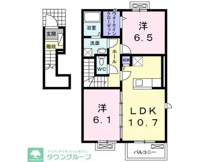 グラスガーデン(2LDK/2階)の間取り写真