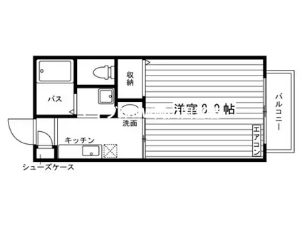 ウィンライフ津島I(1K/1階)の間取り写真