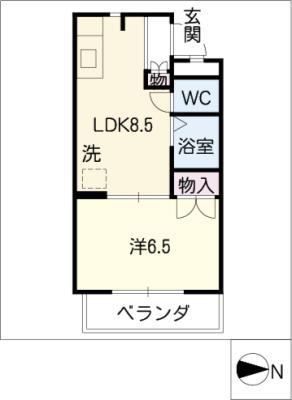 アネックス大幸(1LDK/3階)の間取り写真