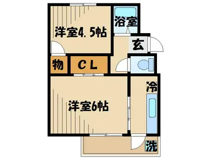 豊田日野マンション(2K/2階)の間取り写真