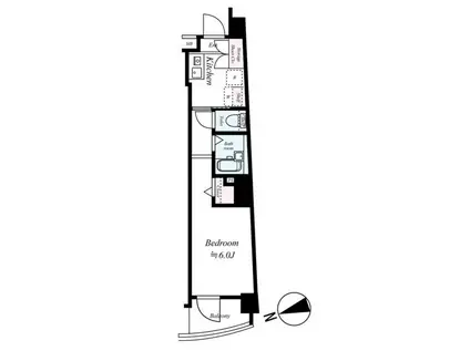 SIN-CITY東陽町(1K/3階)の間取り写真