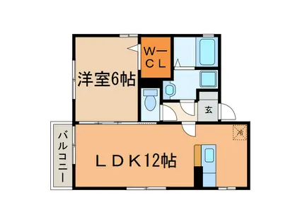 PRESCIENCE(1LDK/2階)の間取り写真