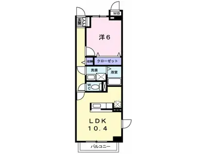 クレメント(1LDK/3階)の間取り写真