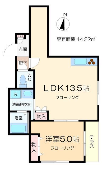 BALCONSO(1LDK/1階)の間取り写真