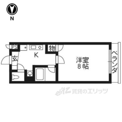 サンフェニックス(1K/2階)の間取り写真
