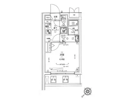 GENOVIA渋谷本町GREEN VEIL(1K/4階)の間取り写真