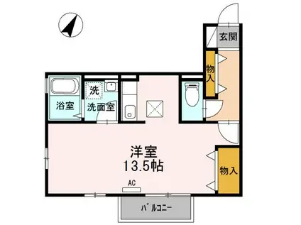 ボナールKII(ワンルーム/1階)の間取り写真