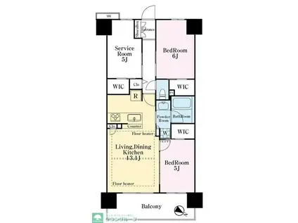 サンクレイドル聖蹟桜ヶ丘レジデンス(3LDK/13階)の間取り写真