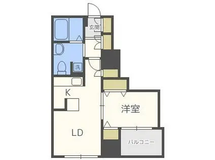 REGALO菊水二条(1LDK/13階)の間取り写真