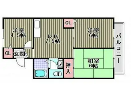 セジュール百舌鳥 (3DK/2階)の間取り写真