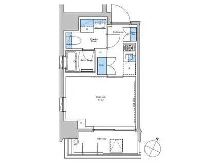 ブラウ戸越銀座スカイ(1K/5階)の間取り写真