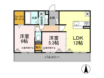 ドゥ・クラージュ(2LDK/3階)の間取り写真