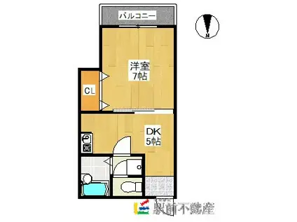 クリスタルコート・I(1DK/4階)の間取り写真