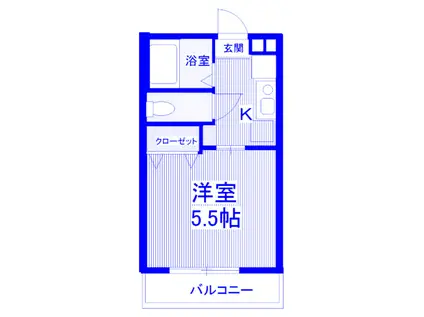 ATG岩槻(1K/2階)の間取り写真