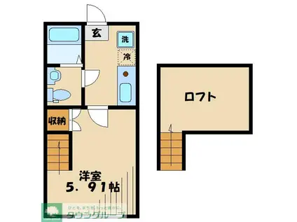 キュステ(1K/1階)の間取り写真