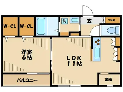 ファミール多摩(1SLDK/2階)の間取り写真