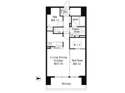 パークキューブ東品川(1LDK/4階)の間取り写真