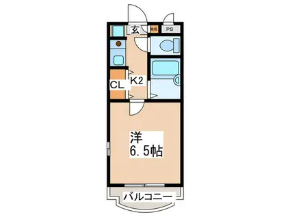 MY FAIR淵野辺(1K/2階)の間取り写真