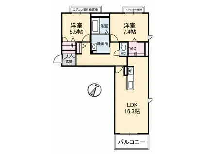 NEO ジョリカ(2LDK/3階)の間取り写真
