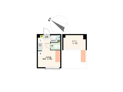 VALLATA平井(ワンルーム/1階)の間取り写真