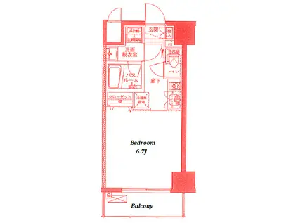 ズ一ム横浜(1K/4階)の間取り写真