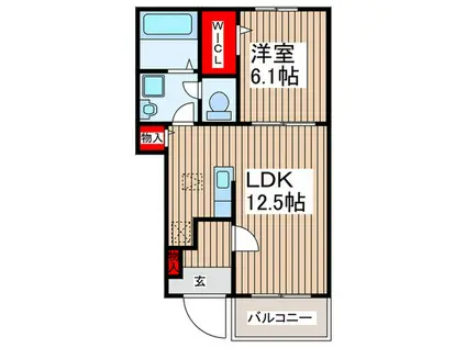狭山市広瀬1丁目  1LDK(1LDK/1階)の間取り写真