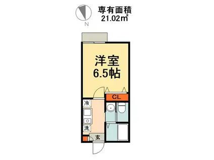 幕張町共同(1K/2階)の間取り写真