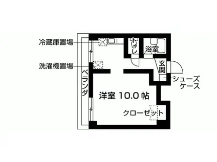 カレッジハイツ市川(ワンルーム/3階)の間取り写真