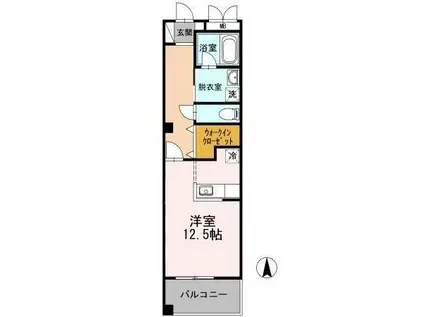 クレストE(ワンルーム/2階)の間取り写真