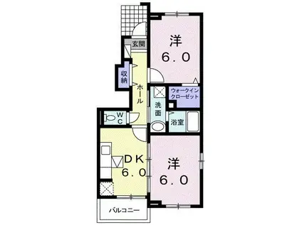 フェアリーズ II(2DK/1階)の間取り写真