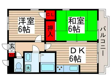 YHハイツ(2DK/1階)の間取り写真