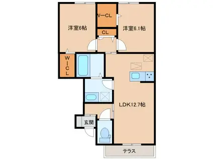 サニーヒロII(2LDK/1階)の間取り写真