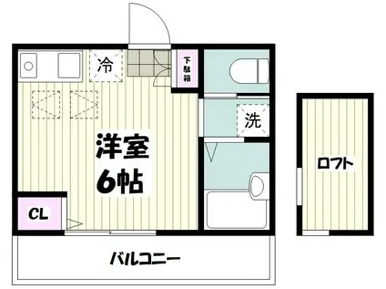 リバティヒルズ妙蓮寺(ワンルーム/2階)の間取り写真
