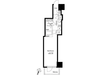 パティオ神田(1K/5階)の間取り写真