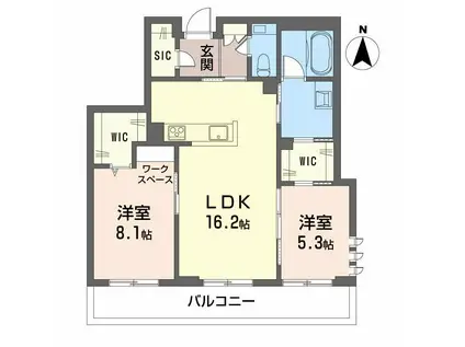ウィステリア・ステージ真栄(2LDK/3階)の間取り写真