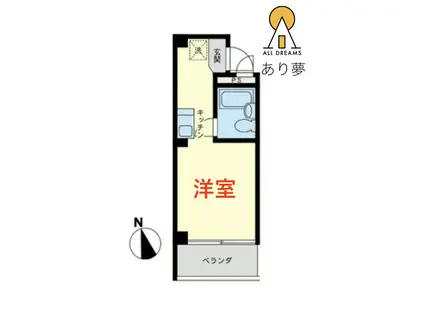 アイルイン弘明寺(ワンルーム/4階)の間取り写真